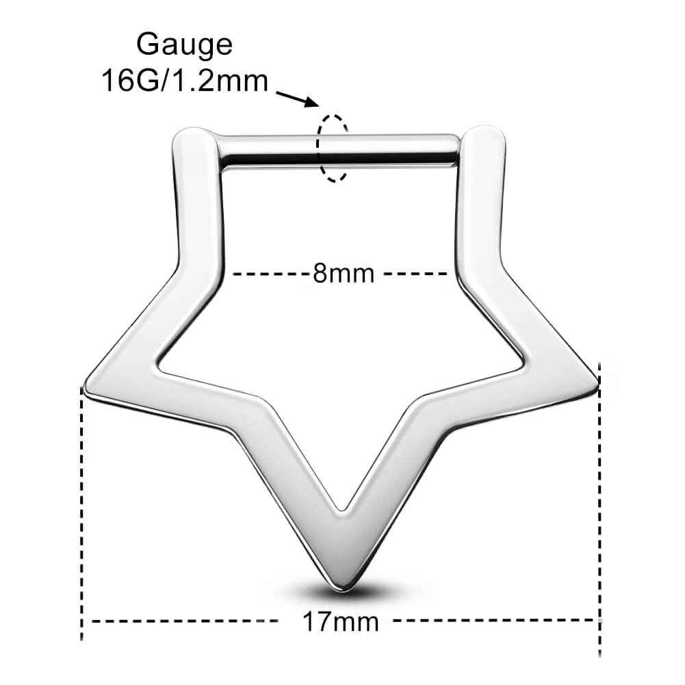 Star Clicker Septum Ring
