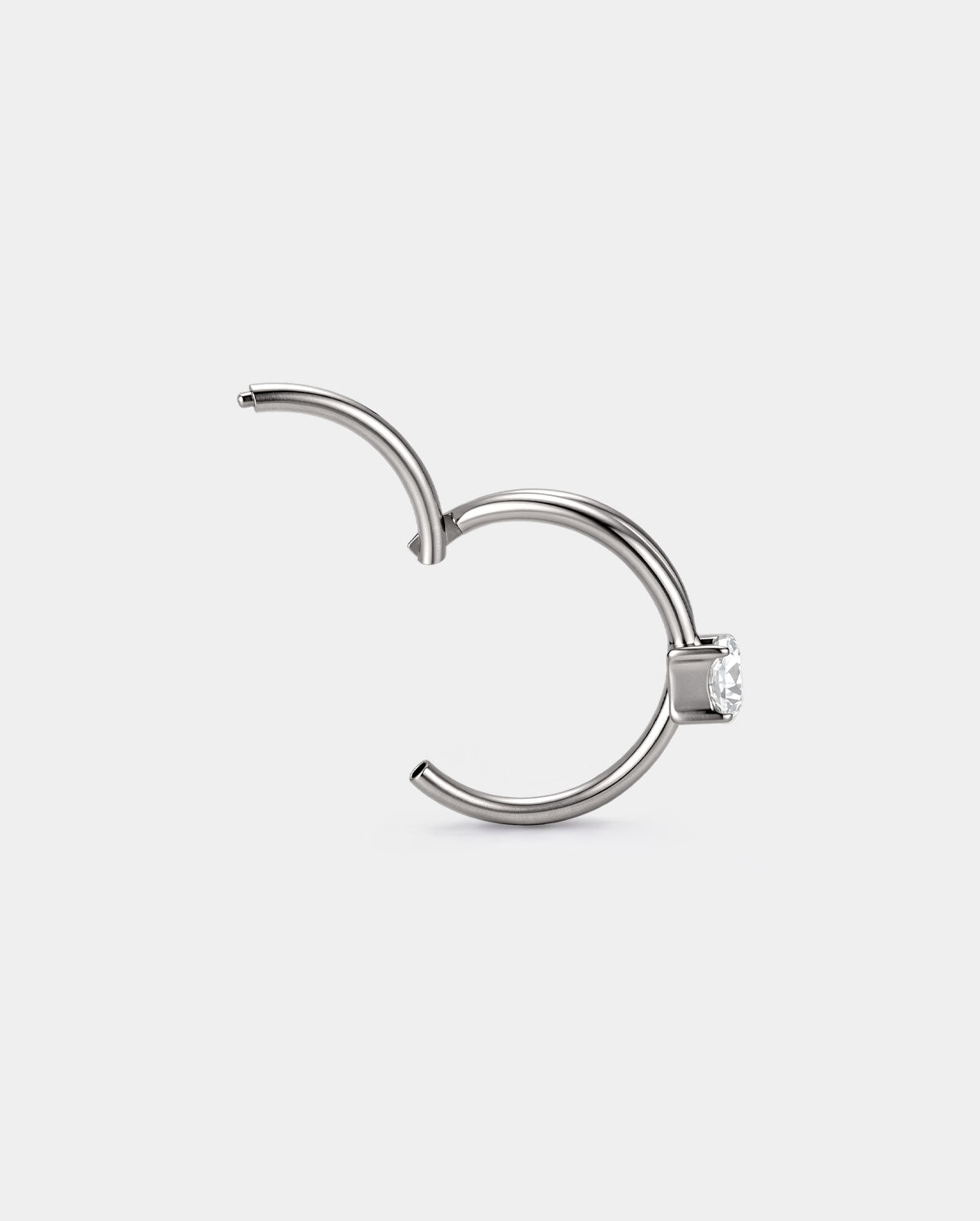 Double Row CZ Titanium Segment Nose Ring