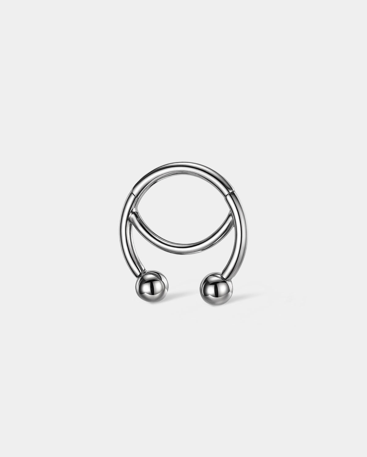 Fixed-Ball Titanium Horseshoe Hinged Septum Ring