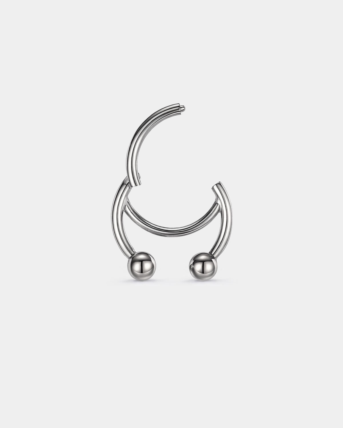 Fixed-Ball Titanium Horseshoe Hinged Septum Ring