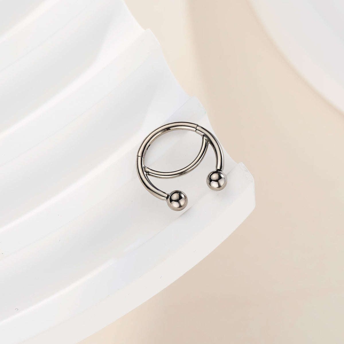 Fixed-Ball Titanium Horseshoe Hinged Septum Ring