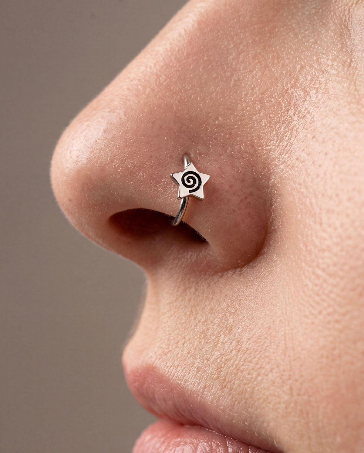 Spiral Star Titanium Nose Ring