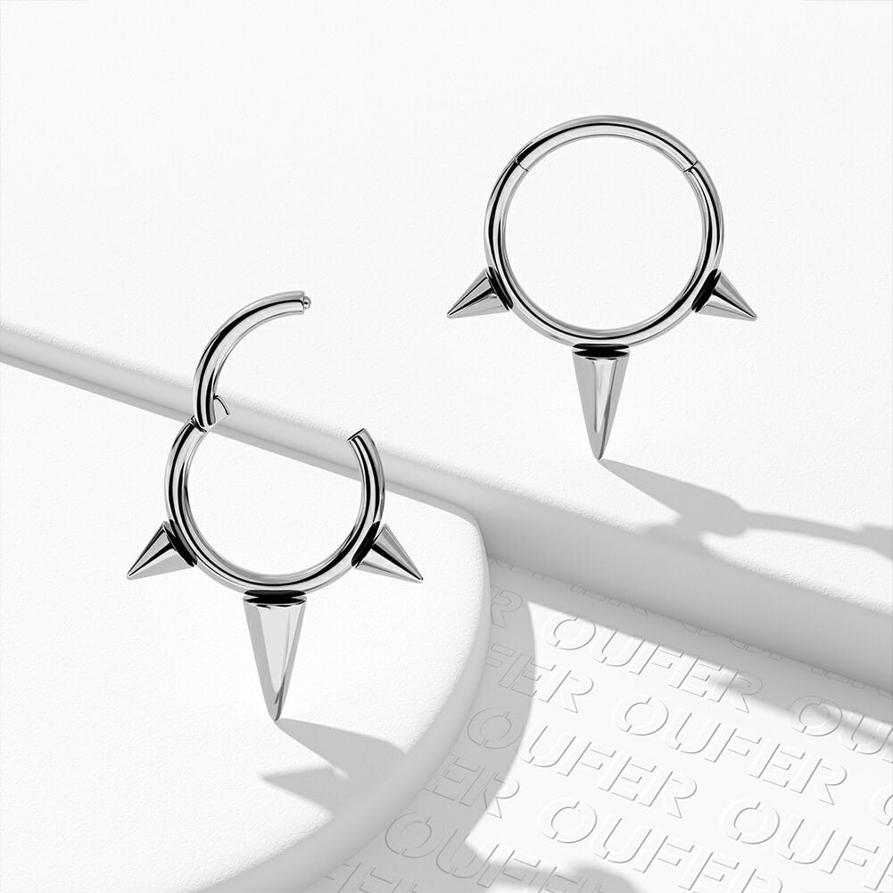 Punk Triple Spikes Septum Clicker Ring