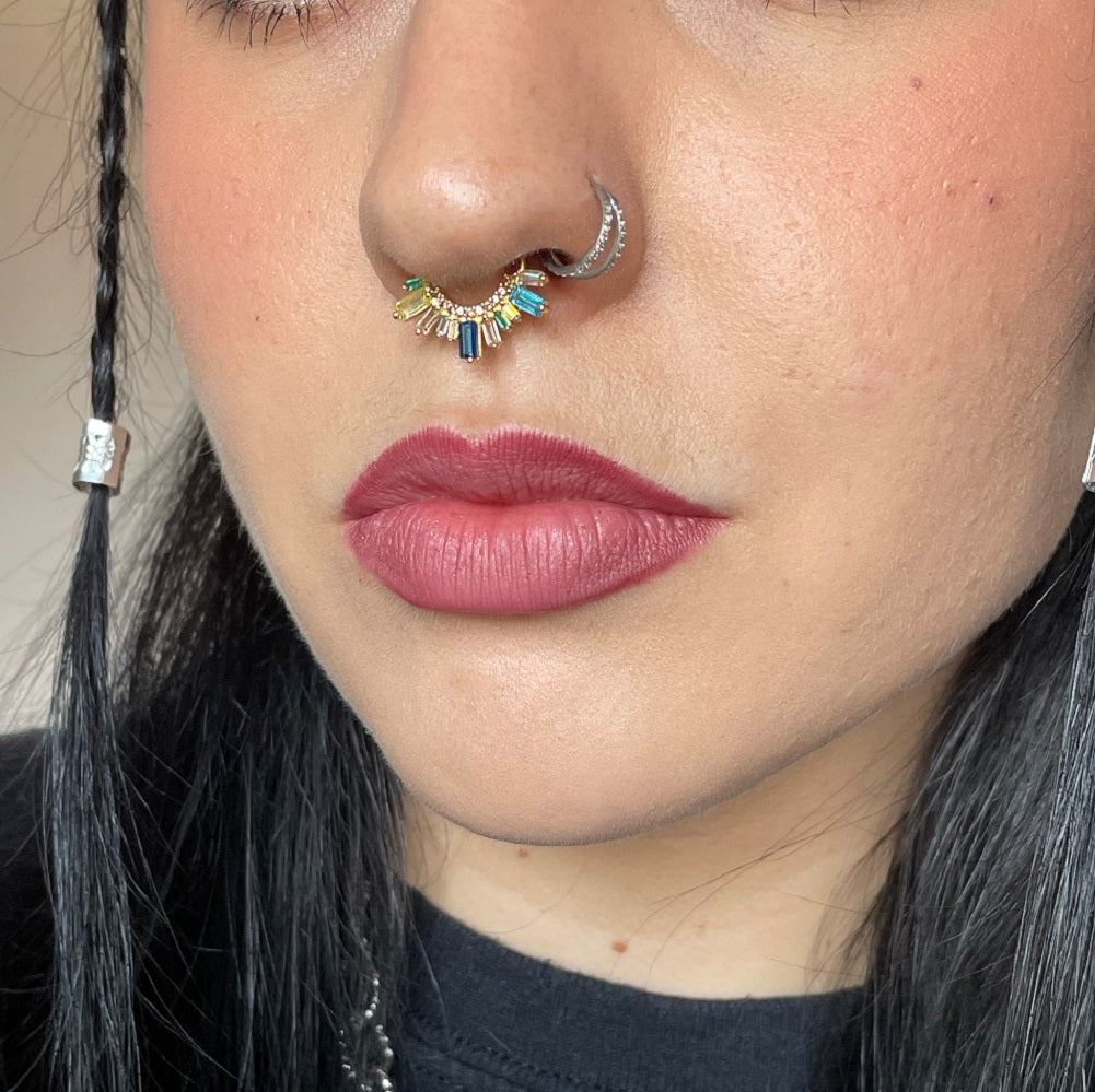 Paris Louvre CZ Gems Septum Ring Daith Earrings