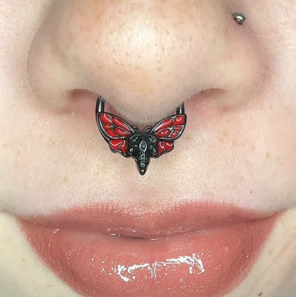 Skull Moth Segment Septum Ring