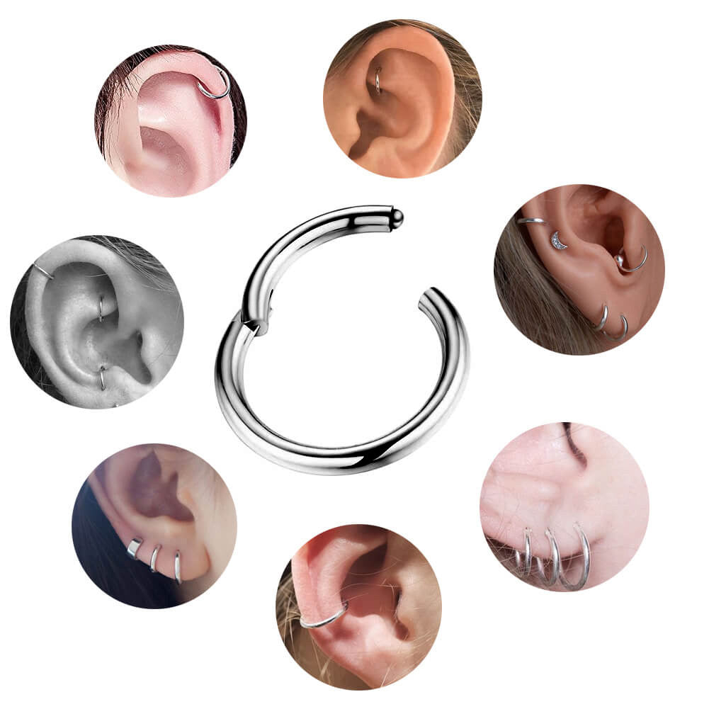 16G Hinged Segment Titanium Septum Ring