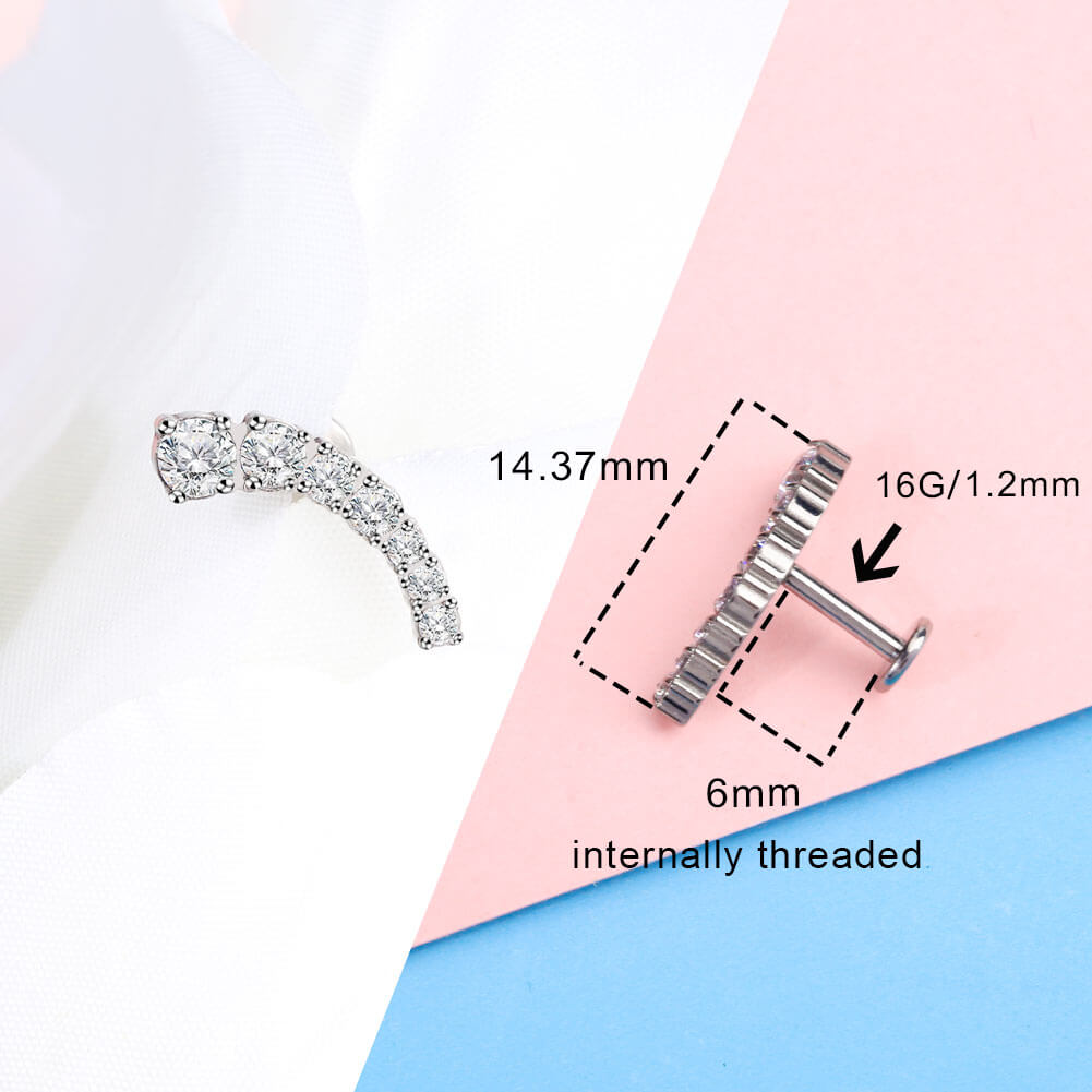 CZ Dot Titanium Cartilage Stud Set