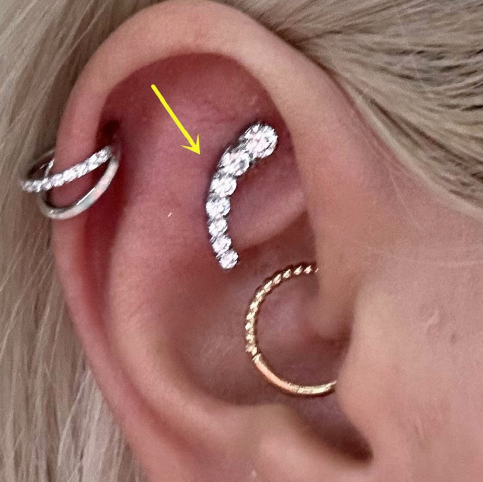 CZ Dot Titanium Cartilage Stud Set