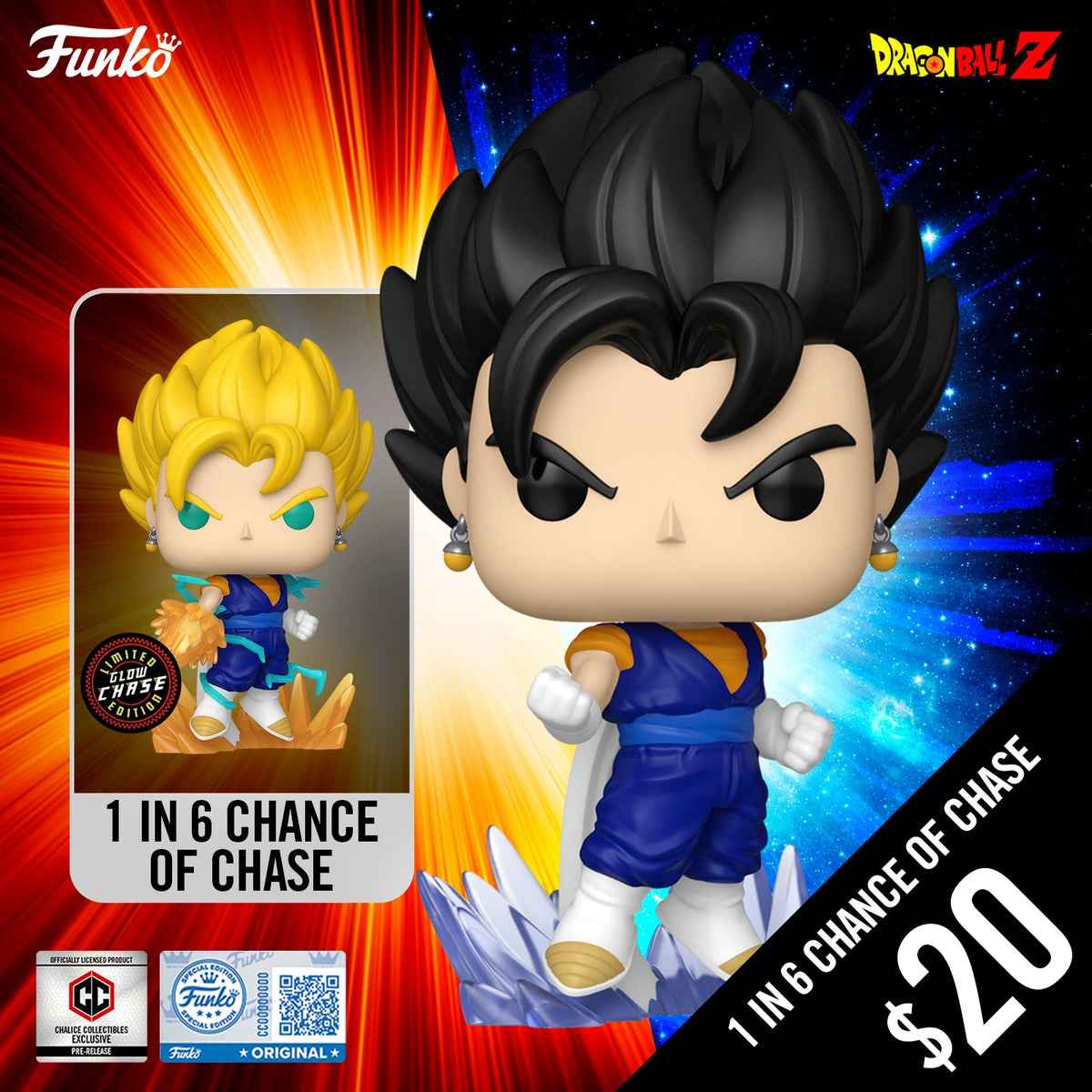 Pre-Order: Funko Pop! Chalice Exclusive Dragon Ball Z: Vegito #2218 (1 in 6 chance of Chase) (PR)