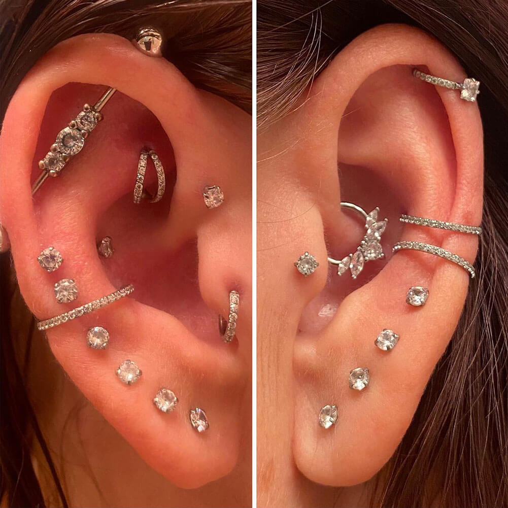 CZ Crown Daith Septum Ring