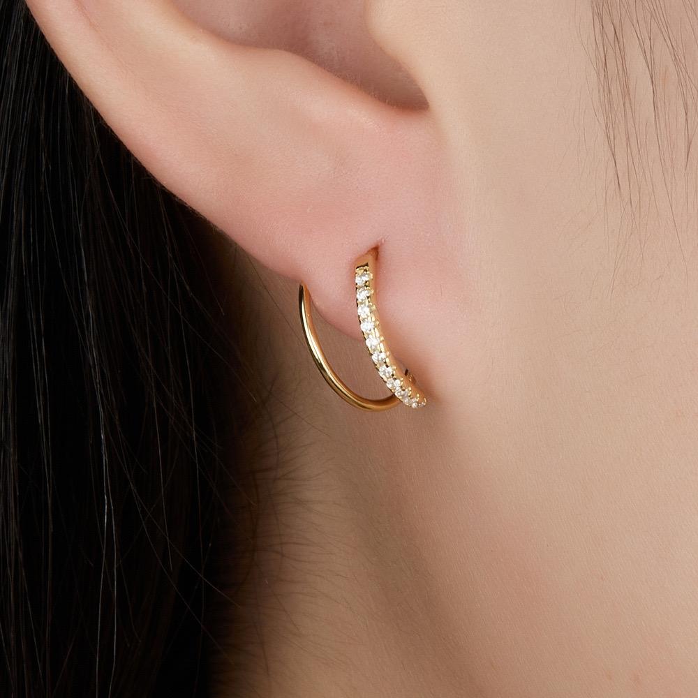 2PCS S925 Sterling Silver Spiral Hoop Earring