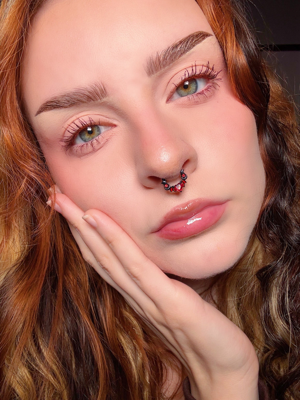 Bat Heart CZ Daith Septum Ring