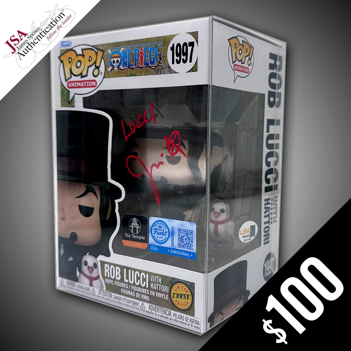 Funko Pop! One Piece: Lucci #1997 (CHASE) - SIGNED by Jason Liebrecht! (JSA Certified)